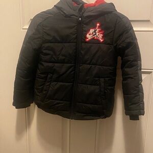 Nike Kids Black and Red Puffer Jacket